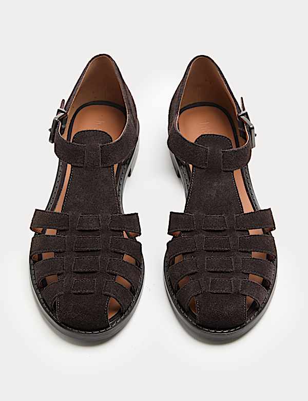 Sandales style p&ecirc;cheur en daim &agrave; brides - CA