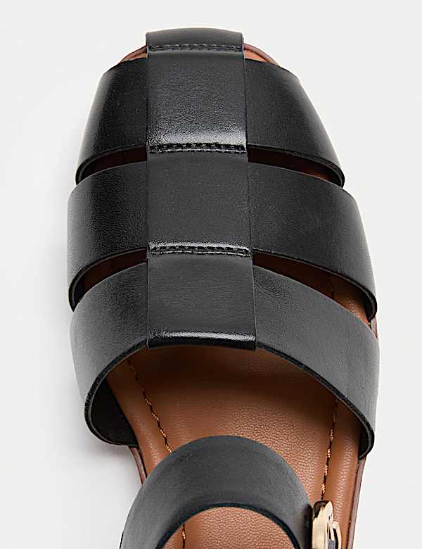 Sandalias planas estilo pescador con hebilla de piel - ES