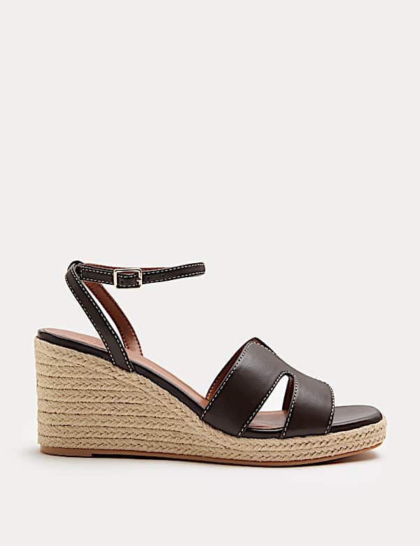 Wide Fit Ankle Strap Wedge Sandals - KR