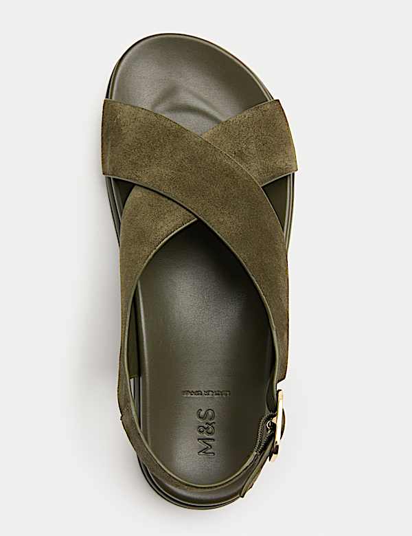 Sandales en daim avec assise plantaire et brides crois&eacute;es - CH