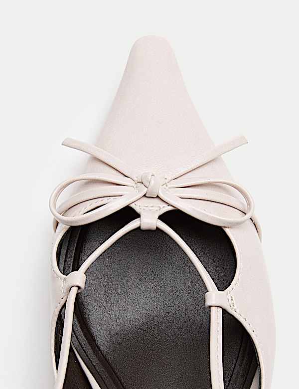 Chaussures &agrave; bride arri&egrave;re, petits talons, bout pointu et n&oelig;ud - FR
