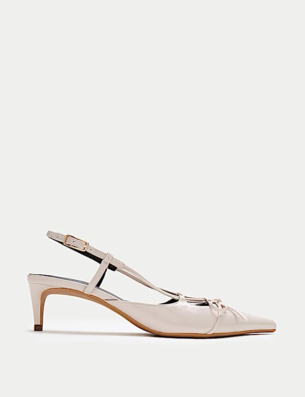 Chaussures &agrave; bride arri&egrave;re, petits talons, bout pointu et n&oelig;ud - FR