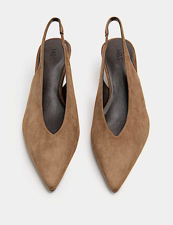 Kitten Heel Pointed Slingback Shoes - GR