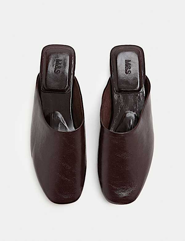 Slip On Flat Square Toe Mules - US