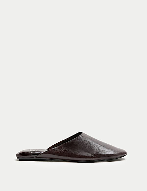 Slip On Flat Square Toe Mules - US