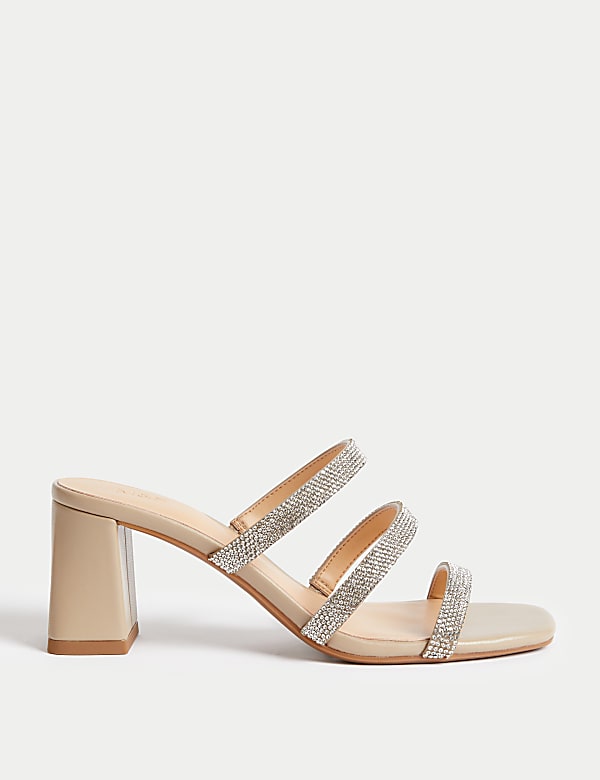 Strappy block heel mules clearance