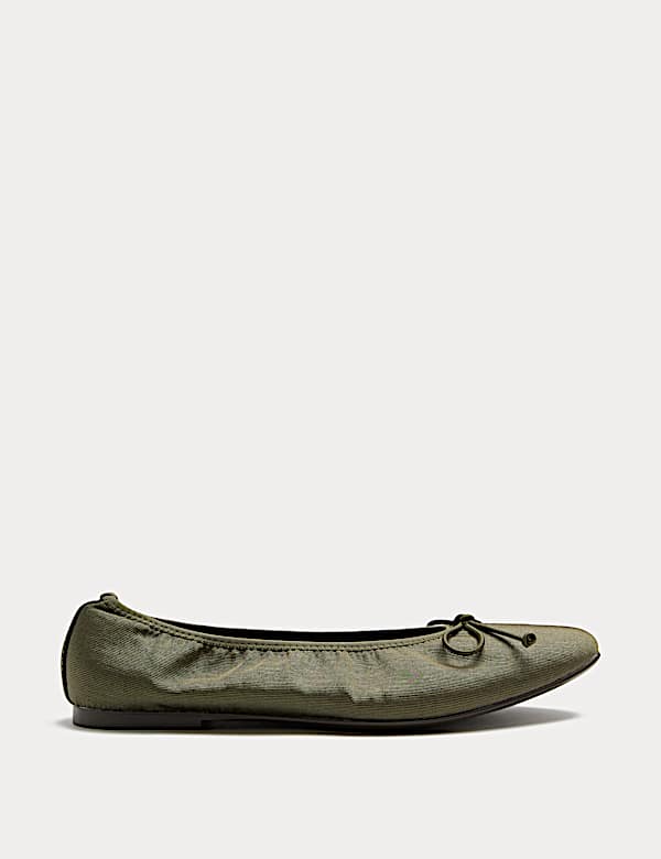 Satin Flat Ballet Pumps - DK