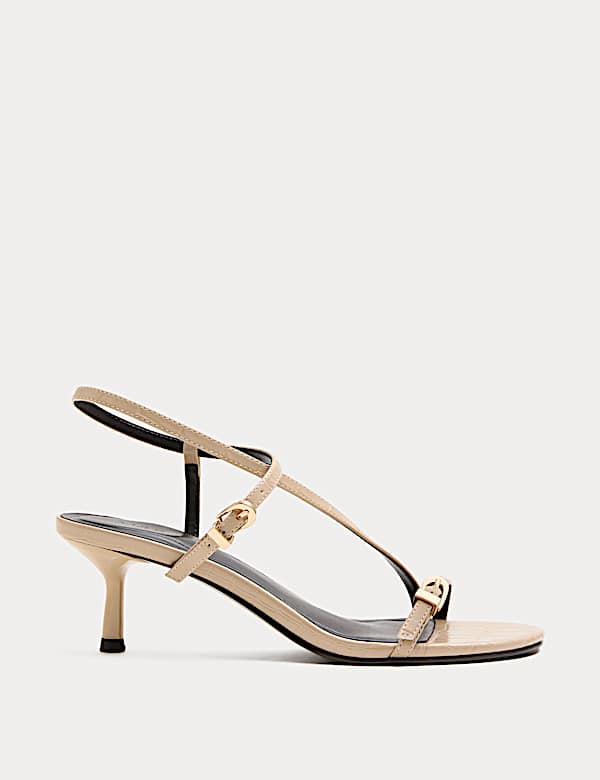 Buckle Strappy Kitten Heel Sandals - US