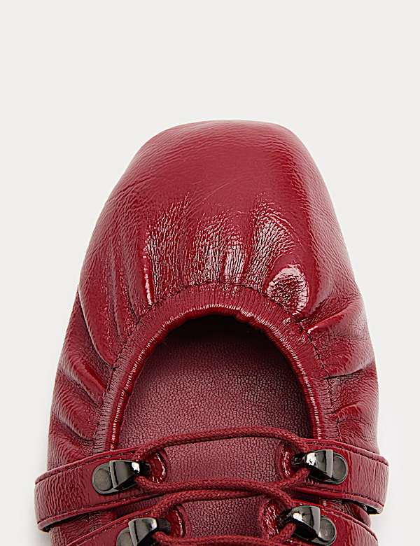 Platte ballerina's met veters - BE