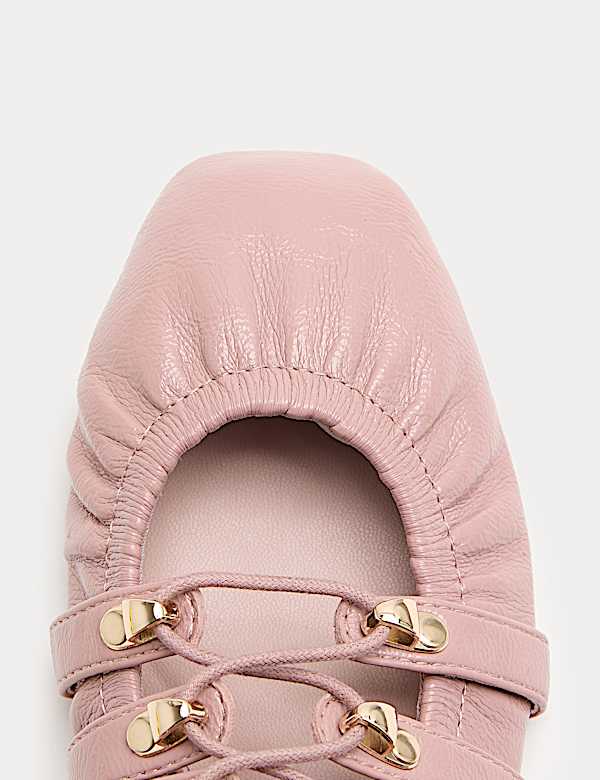 Lace Up Flat Ballet Pumps - US