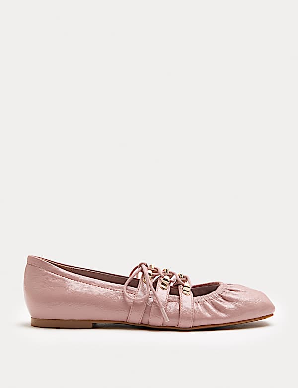 Lace Up Flat Ballet Pumps - US