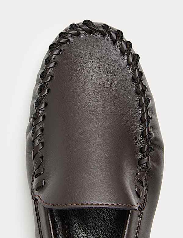 Whip Stitch Detail Slip On Loafers - US