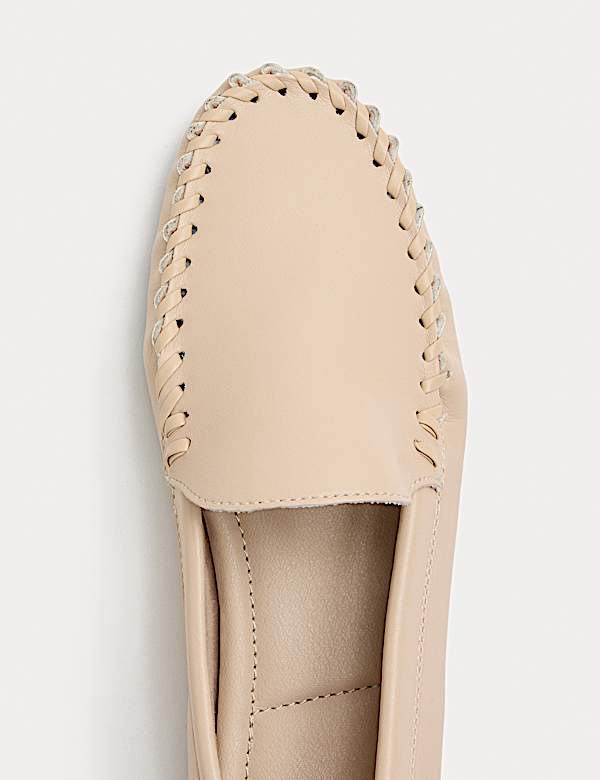 Whip Stitch Detail Slip On Loafers - GR