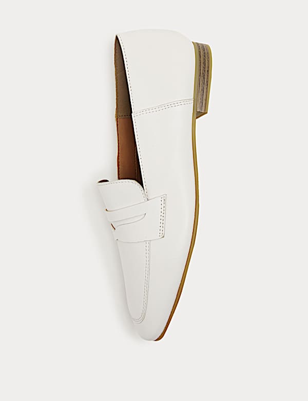 Leather Flat Chisel Toe Loafers - CA
