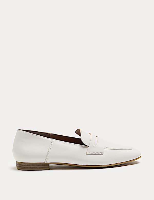 Leather Flat Chisel Toe Loafers - CA