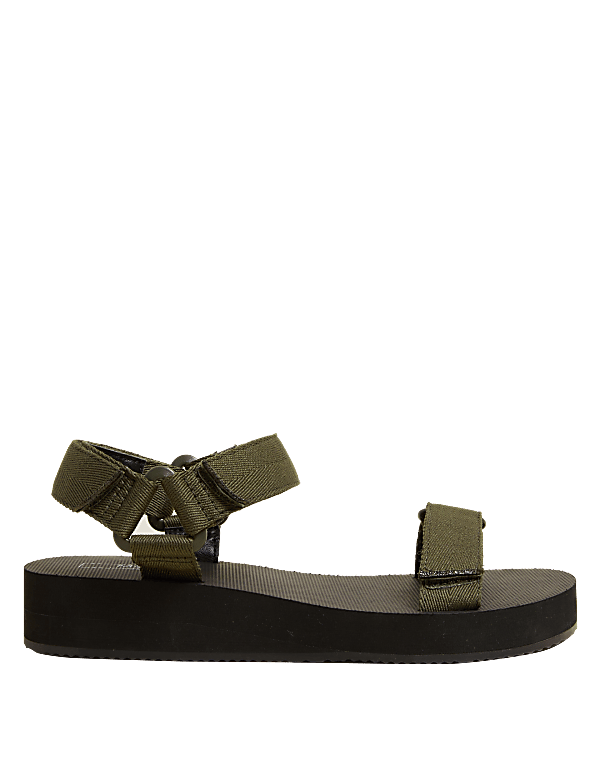 Sporty Ankle Strap Flatform Sandals