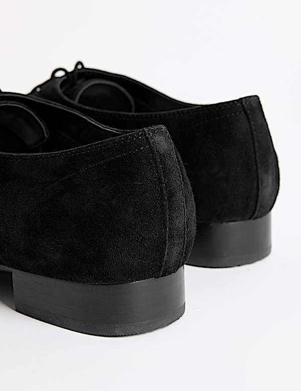 Suede Lace Up Block Heel Shoes - AL