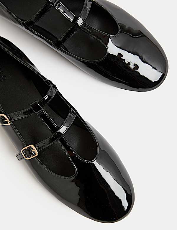 Patent Strappy Flat Mary Jane Ballet Pumps - JO