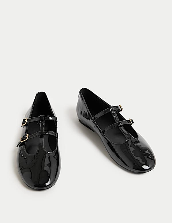 Patent Strappy Flat Mary Jane Ballet Pumps - JO