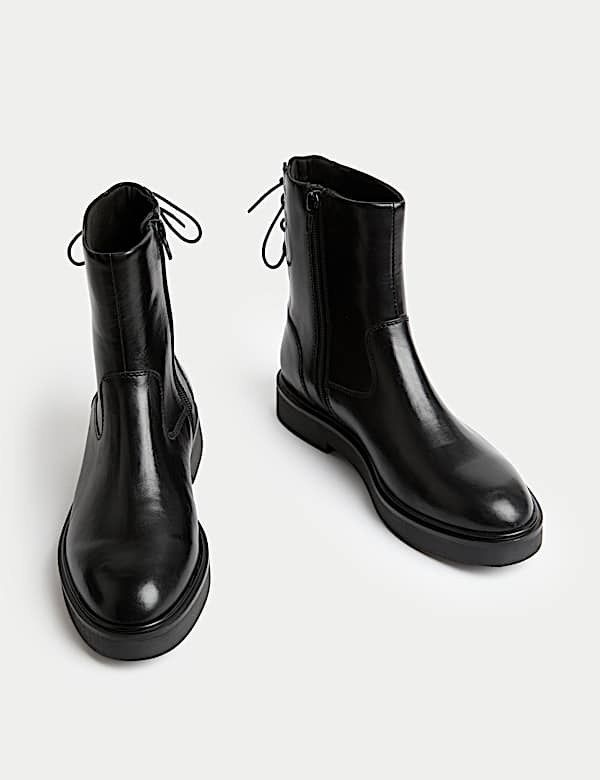 Skórzane botki na słupku - PL