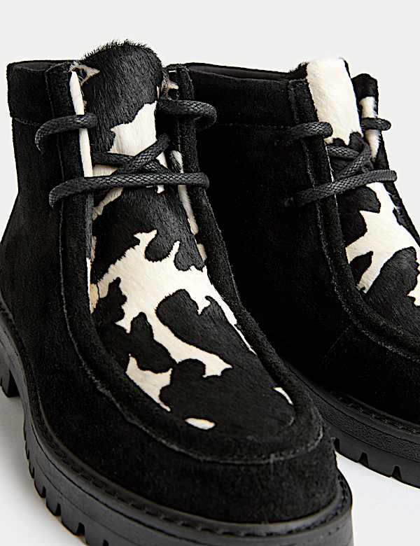 Suede Block Heel Ankle Boots