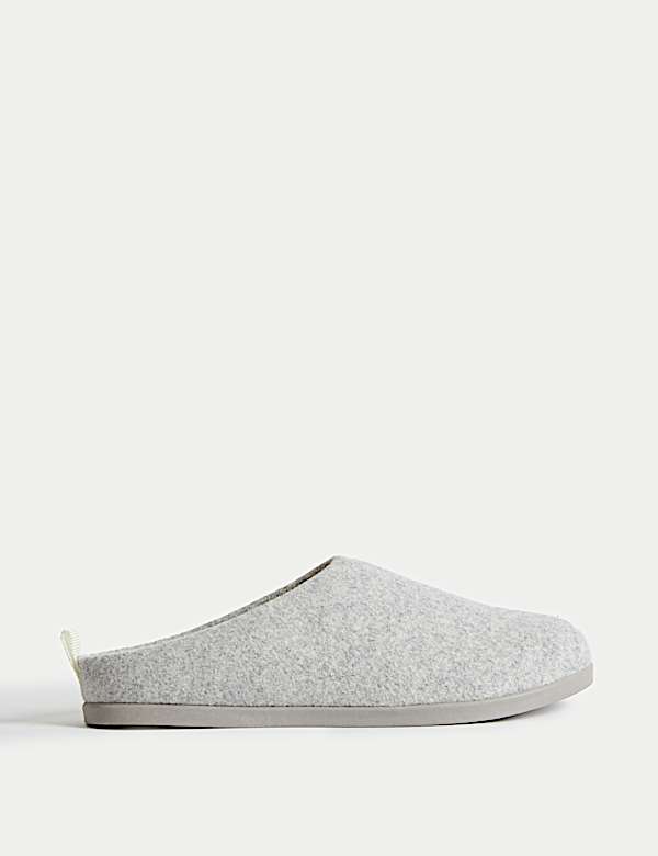 Felt Back Tab Mule Slippers - GR