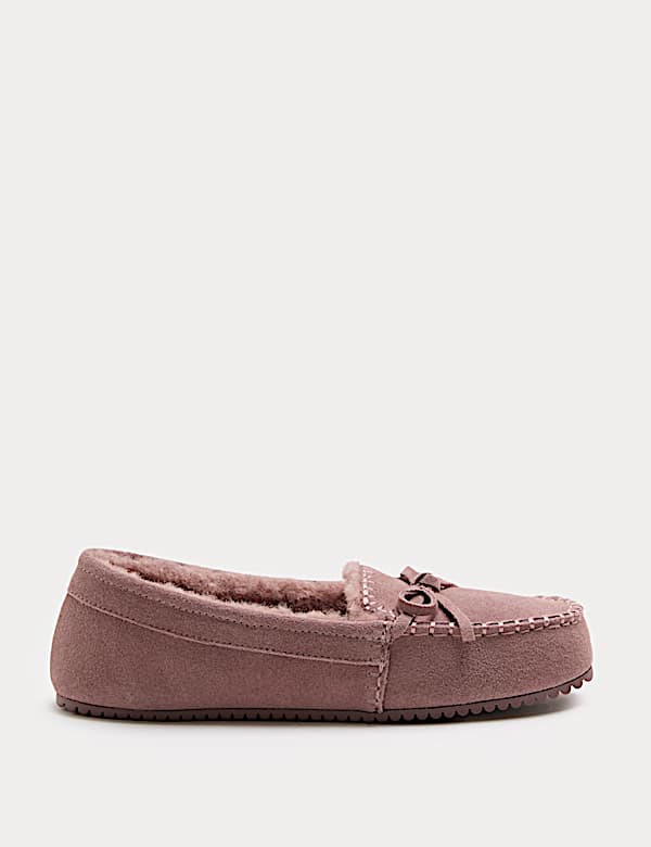 Suede Stitch Detail Moccasin Slippers - CZ