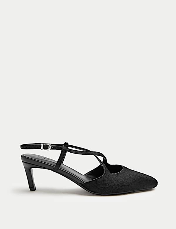 Chaussures en cuir &agrave; bride arri&egrave;re, bout en amande et brides crois&eacute;es - CH