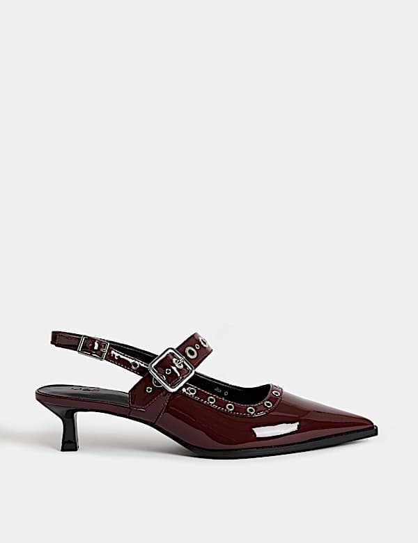 Patent Strappy Kitten Heel Slingback Shoes - US