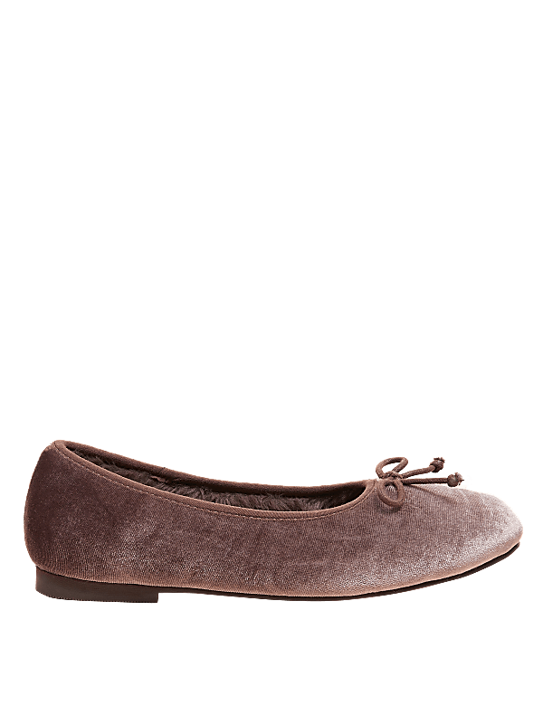 Velvet Bow Ballerina Slipper