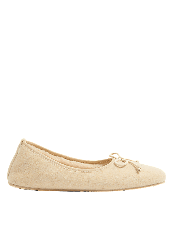 Faux Fur Lined Ballerina Slippers