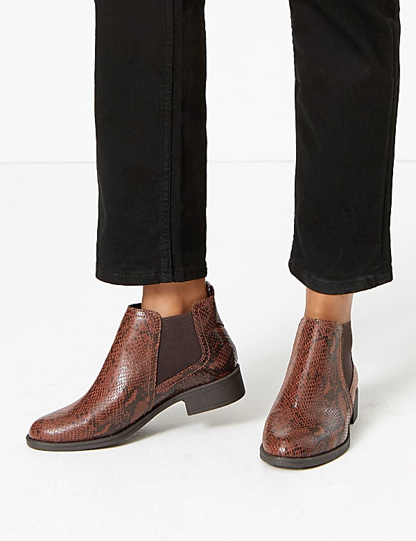 Animal Print Chelsea Ankle Boots