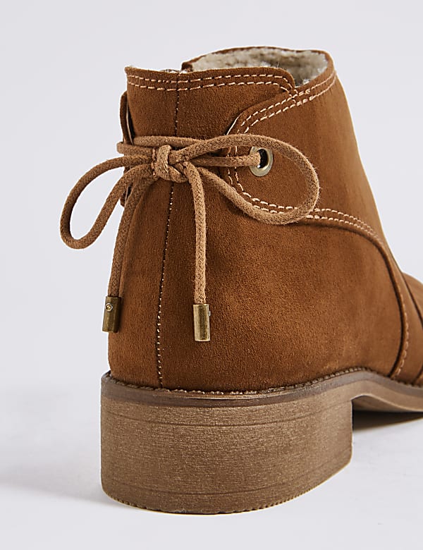 Suede Biker Block Heel Ankle Boots