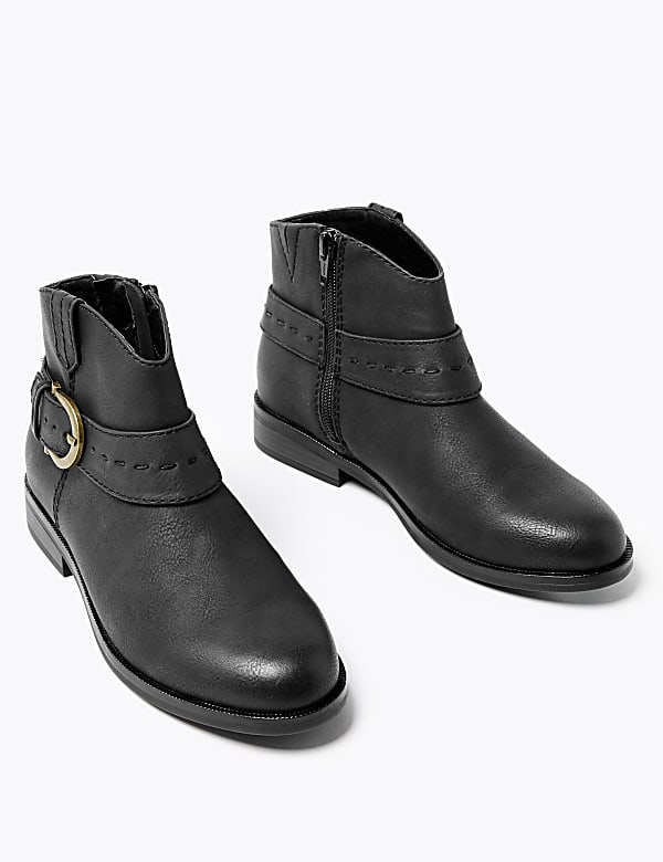Western Buckle Ankle Boots