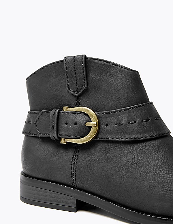 Western Buckle Ankle Boots