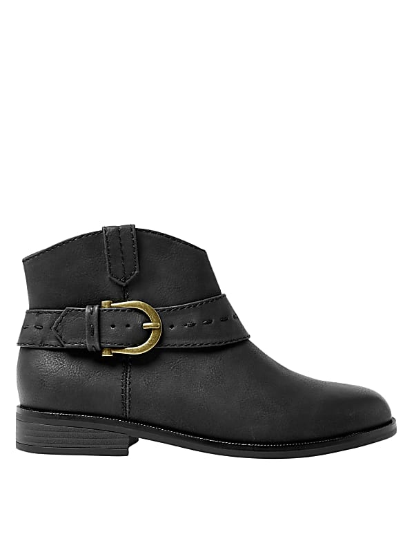Western Buckle Ankle Boots
