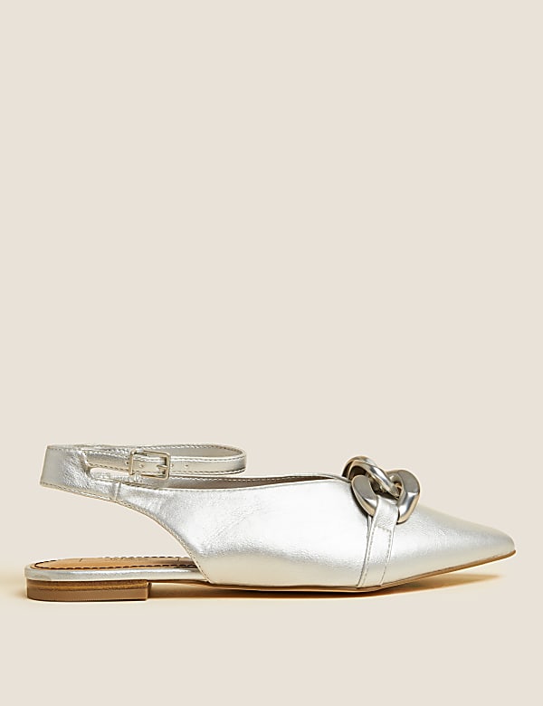 Wide Fit Ankle Strap Flat Slingback Shoes