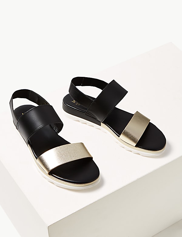 Leather Two Band Sandals