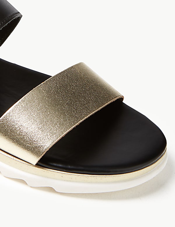 Leather Two Band Sandals