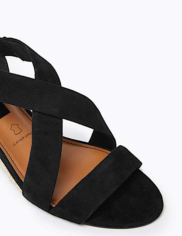Suede Wedge Open Toe Sandals