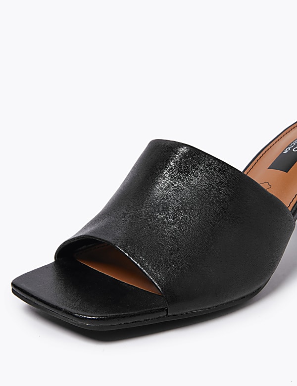 Leather Open Toe Mules