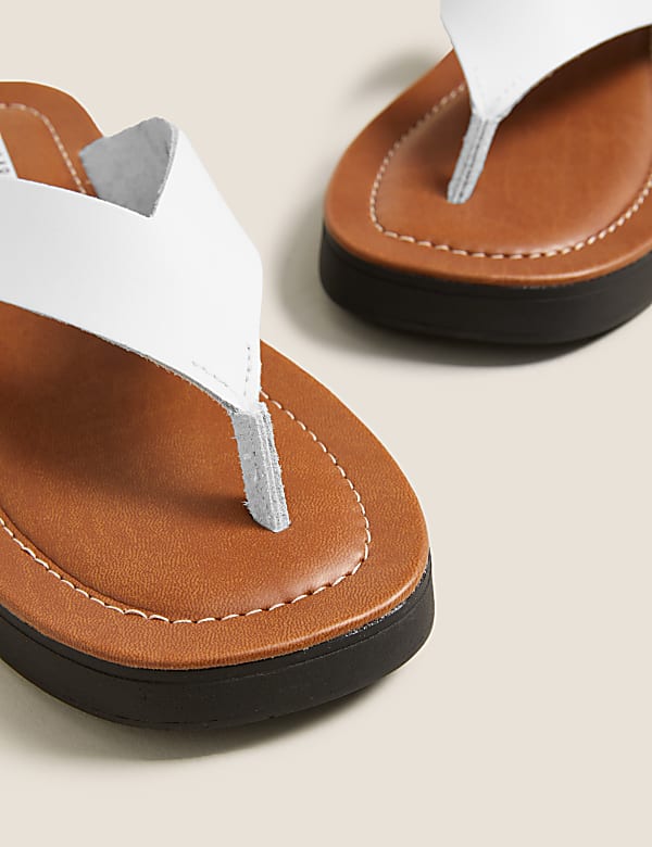 Leather Flatform Flip Flops - LV