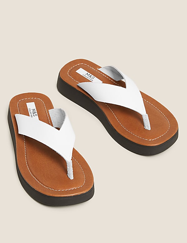 Leather Flatform Flip Flops - LV