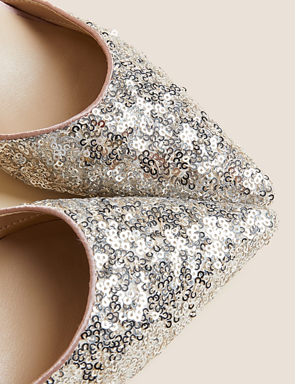 Sparkle Ankle Strap Kitten Heel Shoes
