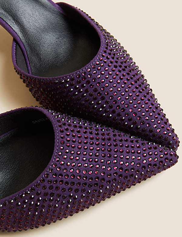 Sparkle Ankle Strap Kitten Heel Shoes