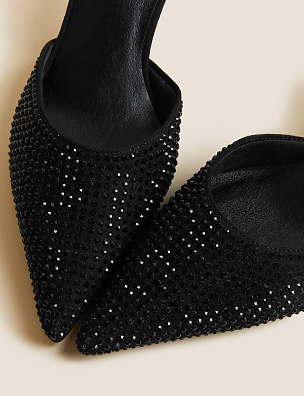 Sparkle Ankle Strap Kitten Heel Shoes