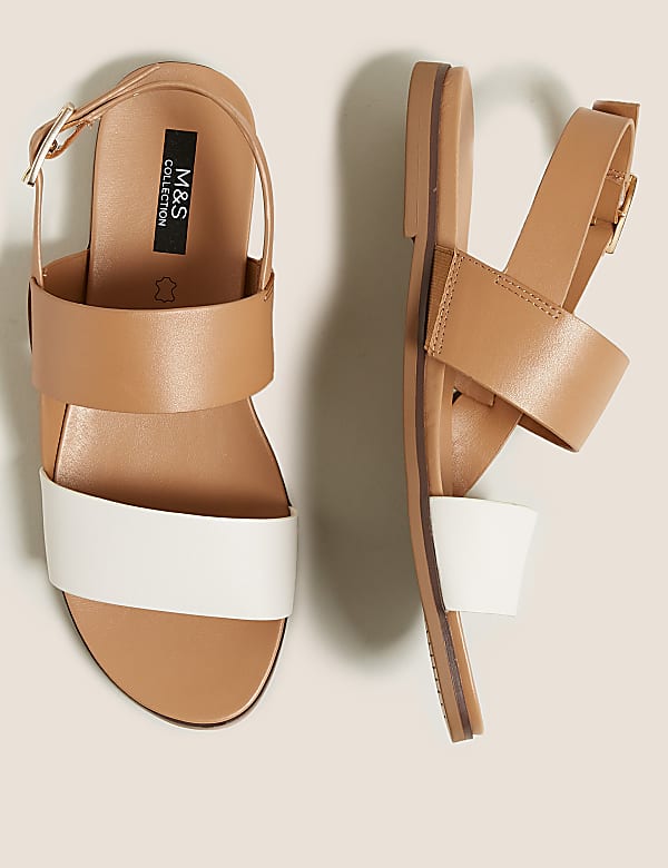 Buy Leather Buckle Ankle Strap Flat Sandals at Marks Spencer