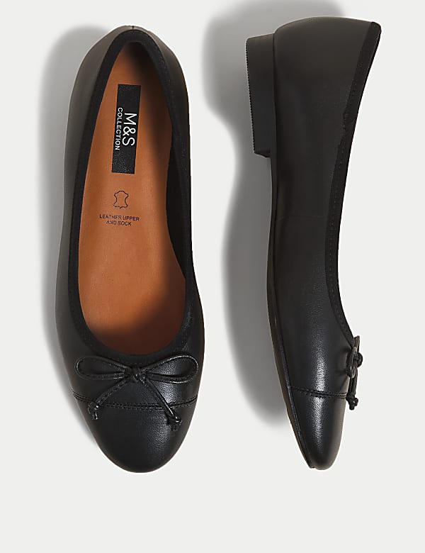 Buy Leather Bow Ballet Pumps at Marks Spencer
