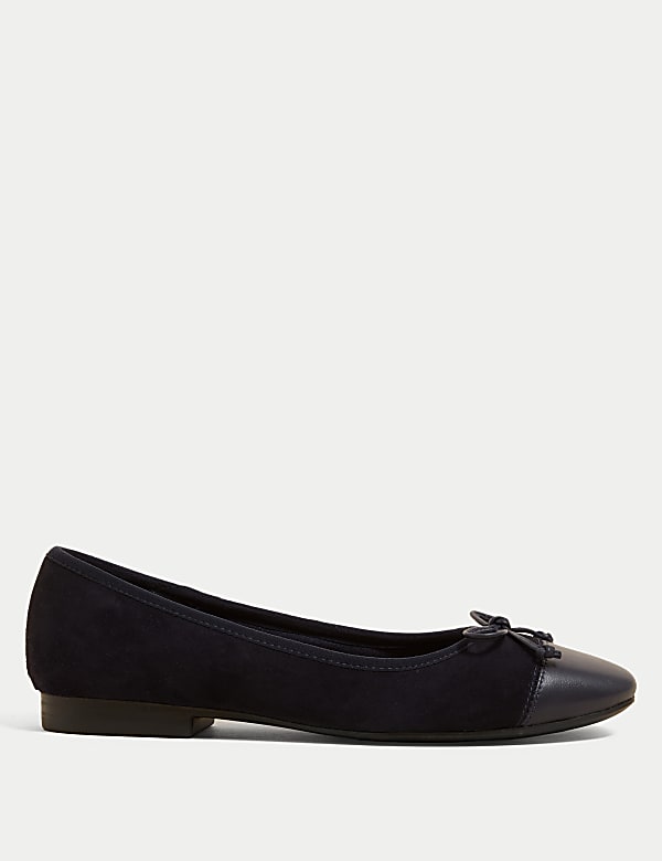 Suede Stain Resistant Flat Ballet Pumps - DE