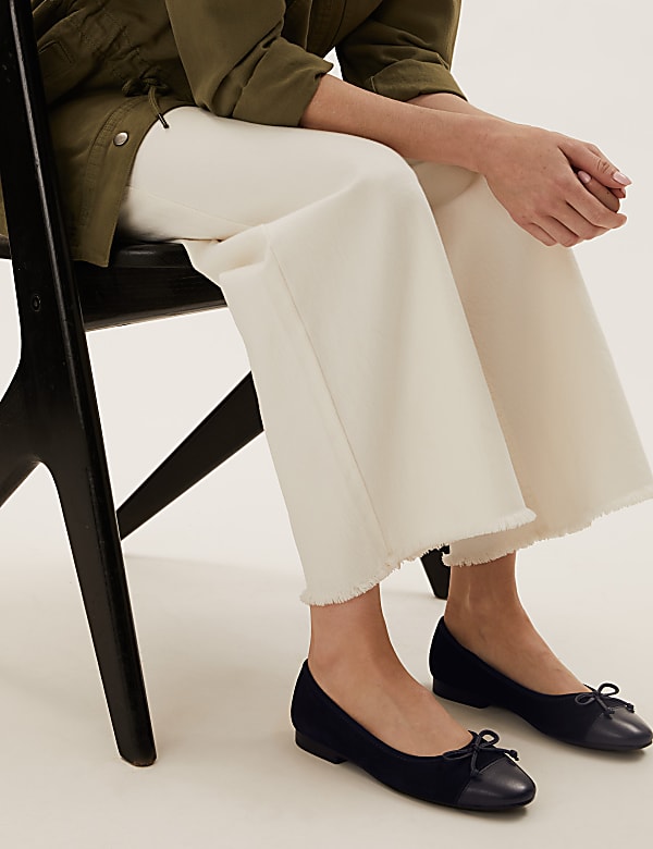 Suede Stain Resistant Flat Ballet Pumps